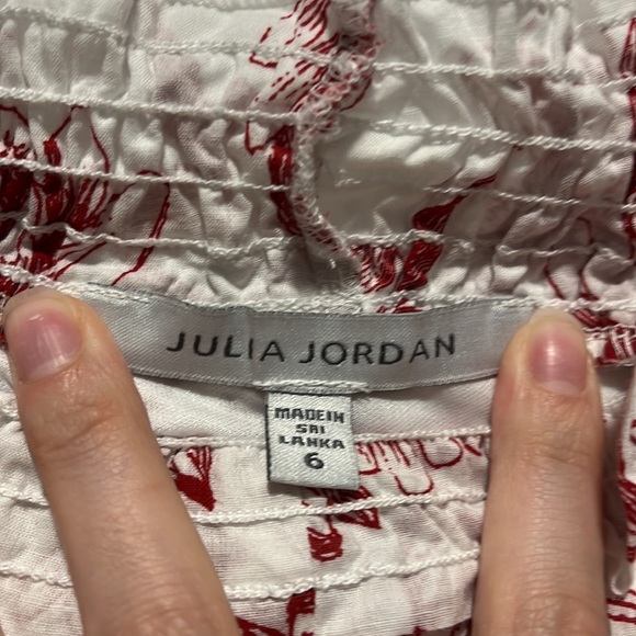 Julia Jordan Size 6 Medium Maxi dress Red and white Floral print on off shoulder - Picture 8 of 11